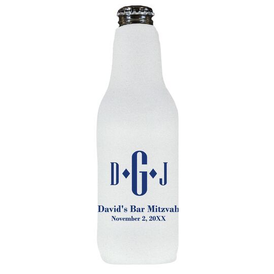 Condensed Monogram with Text Bottle Huggers